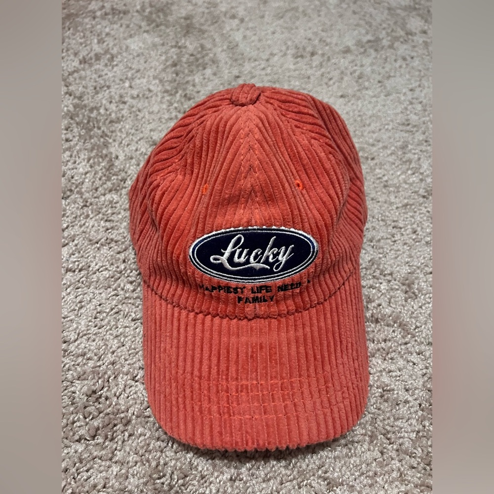 Cream/orange ball cap